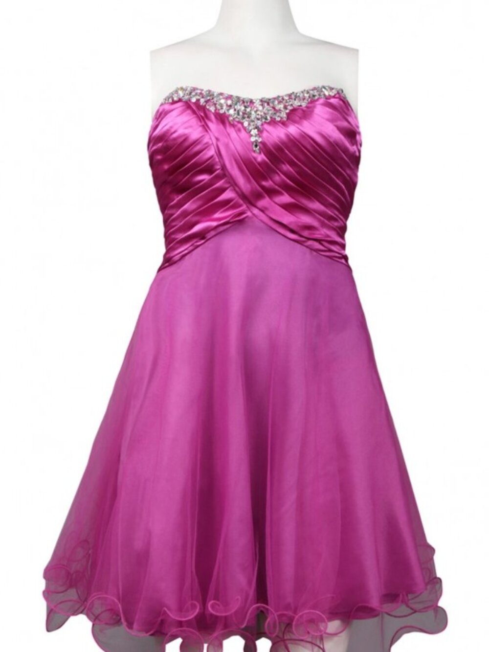 Hailey by Adrianna Papell Sweetheart Wired Hem Mesh Crystal Dress